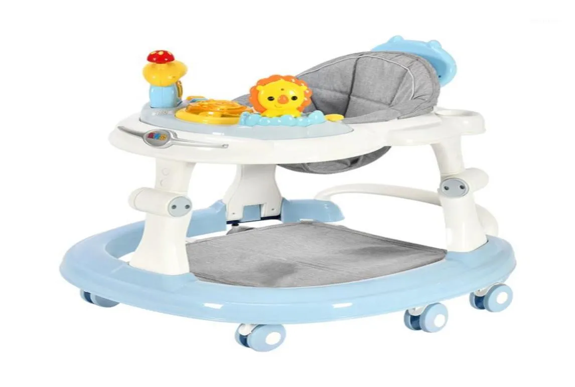 Baby Walker med 6 Mute Rotating Wheels Anti Rollover Multifunktionell Child Walker Seat Walking Aid Assistant Toy15199060