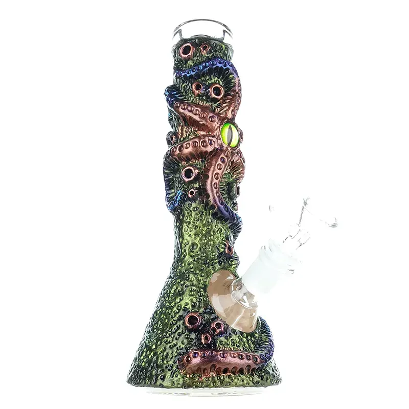 10 Inches Glass Beaker Bong Hookahs Huggy Wuggy Granny Monster Horror Games Funny Octopus Dab Rigs Playtime Ice Catcher Water Pipe Dry Herb Glass Rig Heady Halloween