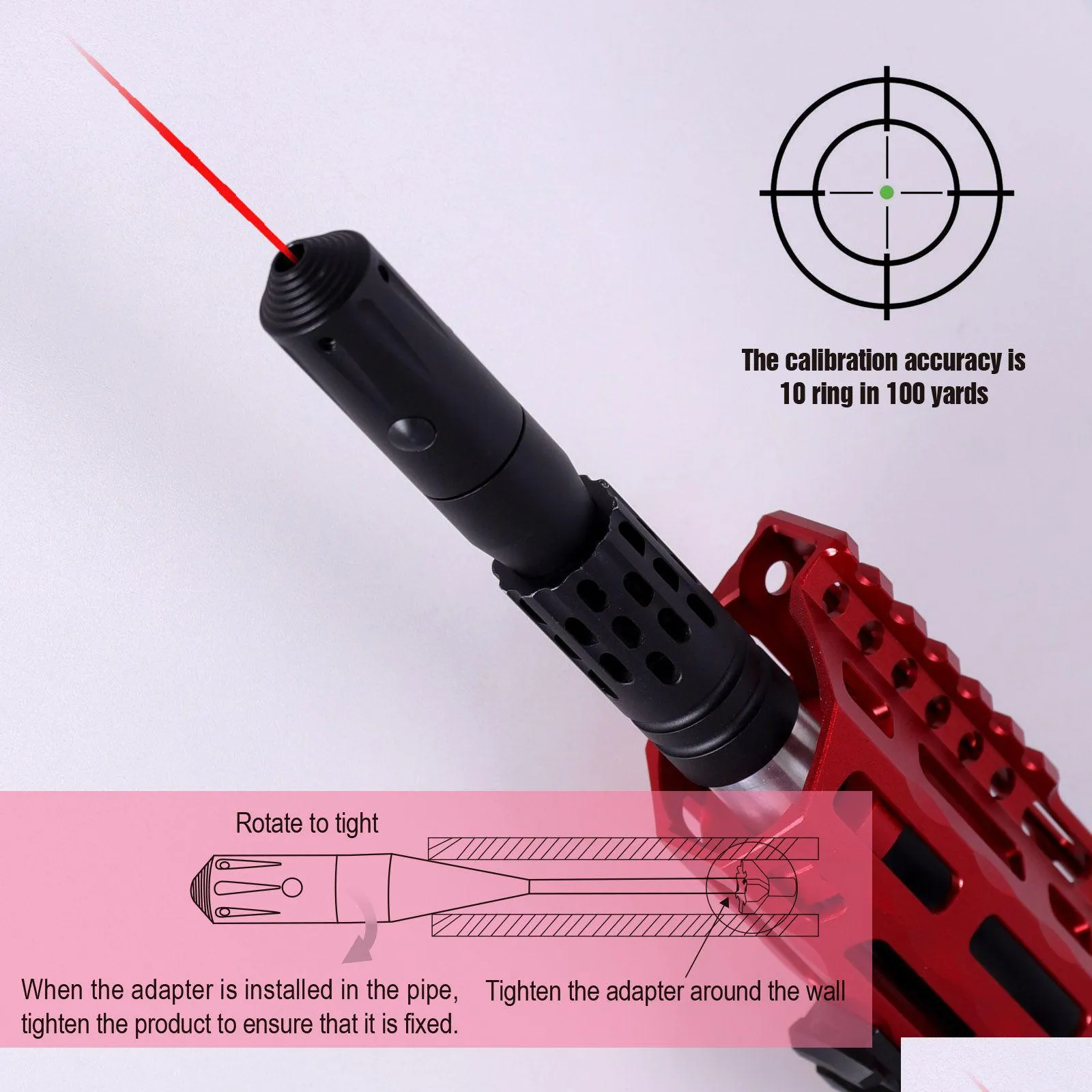 Akcesoria taktyczne trirocka polowanie na czerwono laserowe zestawy bólu dla od 0,177 do .78 Kalibru Riflescope Zostanie widok z ON ON ON ON Off Drop Kropla