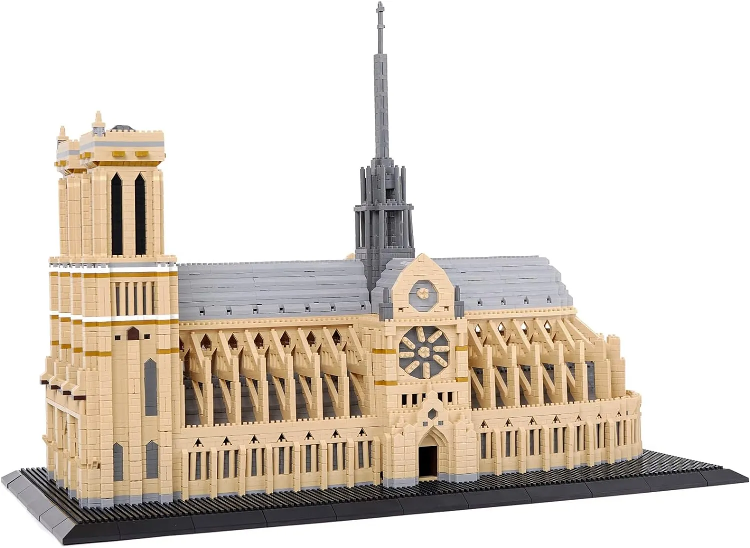 Set Micro Mattoncini Notre-Dame Di Parigi | Oltre 7300 Pezzi | Modello Da Collezione 48 Cm | Kit Costruzione Sfidante Per Adulti - 5