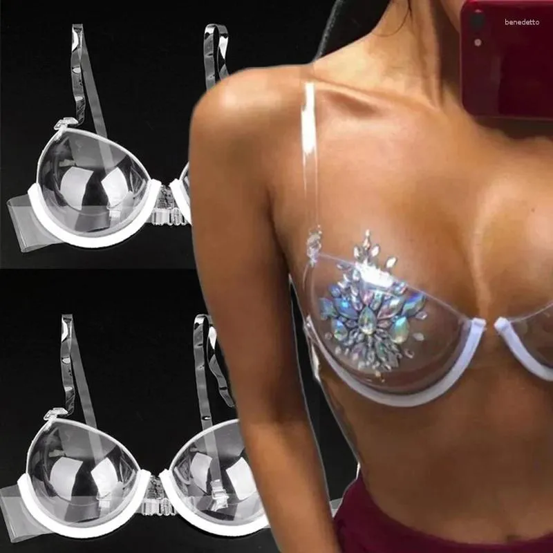Sexy Transparent Bra Women Clear Push Up Bralette Ultra-Thin