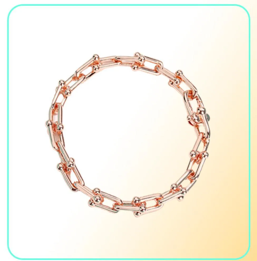 チャームブレスレットUshaped Slim Design Chain Fine Fine Jewelry for Women Golden Braceter Pseiras有名なドロップ配信2022 18FGK2954383