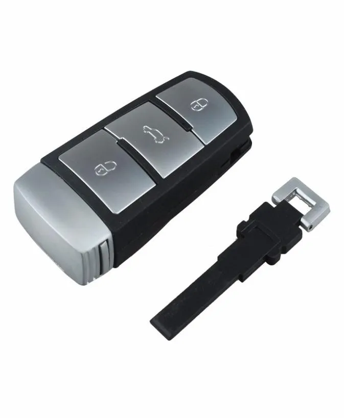 Garanterad 100 3Buttons tomt nyckelskal för VW Passat B6 CC Magotan med reservfall Smart Insert 9507402