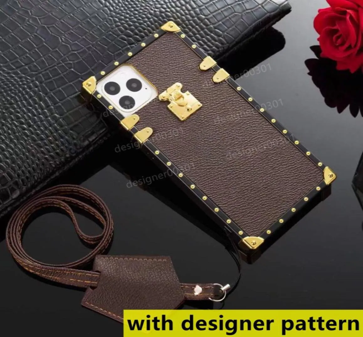 Fashion Designer Phone Cases For iPhone 14 13 12 11 Pro Max XR XS 7 8 Plus Square Leather Protection Shell Samsung S20 S21 S22 Ult9333095