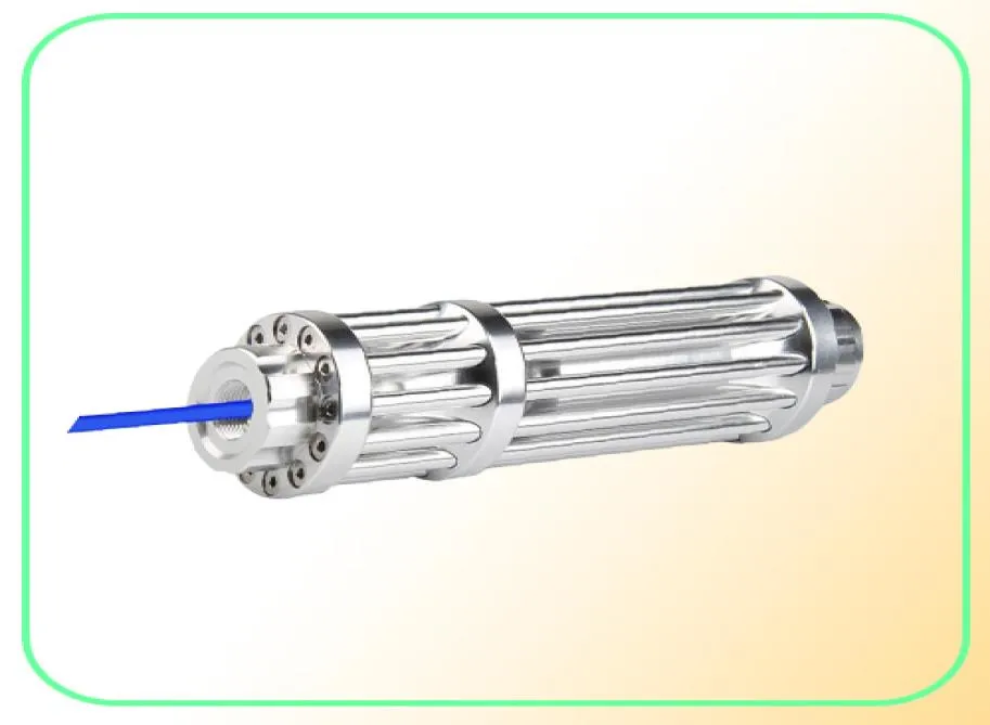 Potente torcia puntatore laser blu 450nm 10000m Puntatori laser focalizzabili Lazer Torcia che brucia Matchbur jllzii7190095