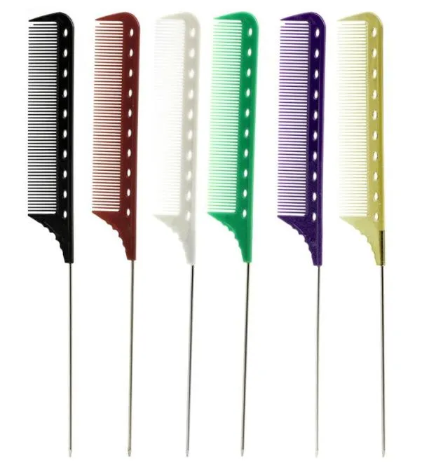 6PcsLot Stainless Steel Rat Tail Comb Set Unbreakable Resin Teeth Hair Cutting Comb Salon Barbers Styling Hairdressing Tools3158670