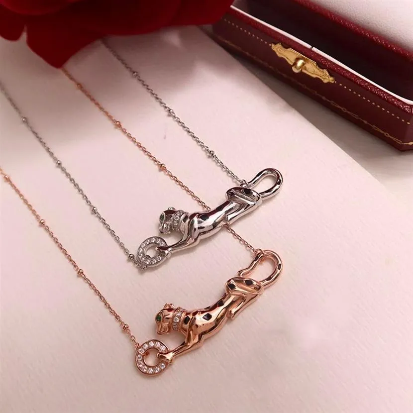 S925 Sterling Silver Style Trend Leopard Neckace Leopard Street Street Street Style Gold Ladies Collace of Lovers N227M