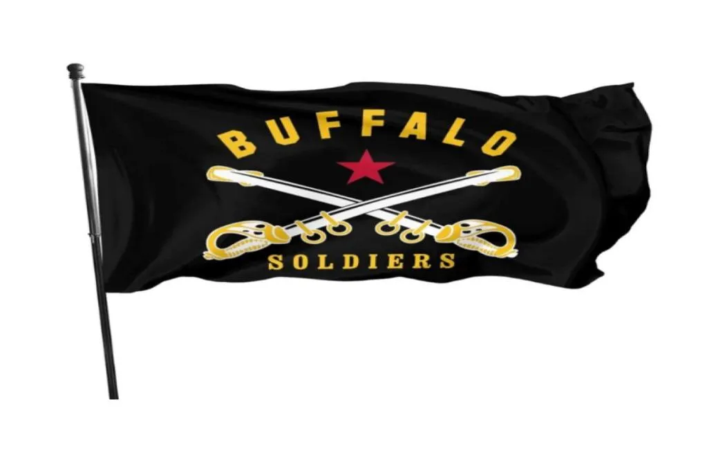 Buffalo Soldier America History 3039 x 5039ft Flags Outdoor Celebration Banners 100d Polyester High Quality With Brass GROMM8846316