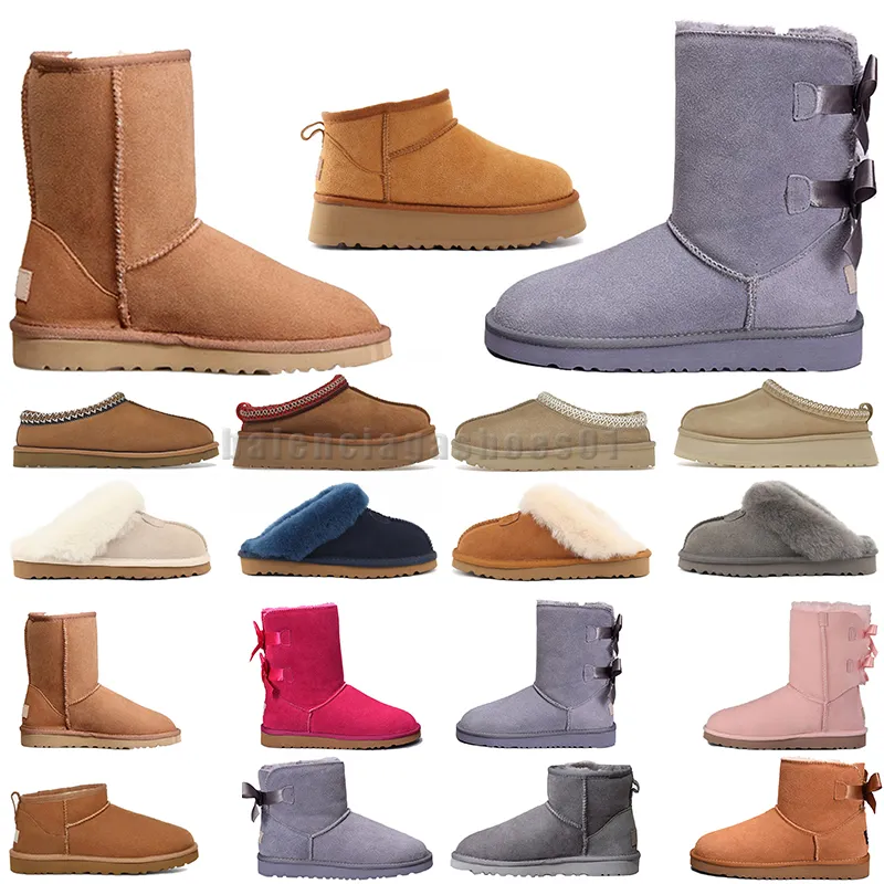 Designer-Damen-Tasman-Hausschuhe aus kastanienbraunem Fell, Schaffell-Lammfell-Tazz-Hausschuhe, Pantoletten, Ultra-Mini-Plateau-Stiefel, Wildleder-Obermaterial, Komfort, Herbst-Winter, Größe 36–43