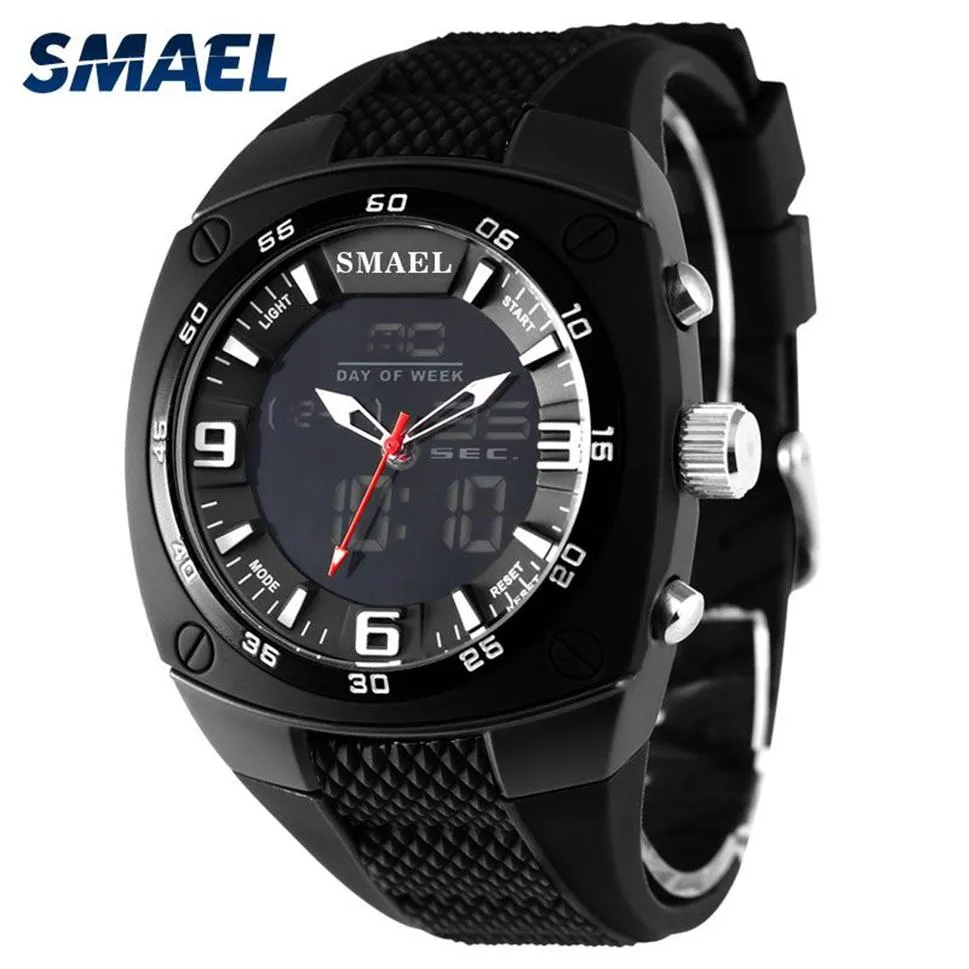 SMAEL hommes analogique numérique mode militaire montres étanche sport montres Quartz alarme montre plongée relojes WS1008252m