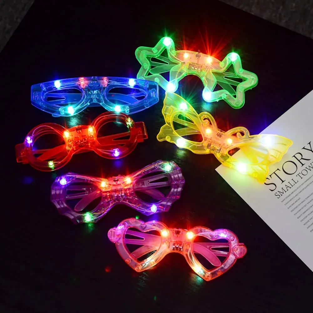 Lunettes de soleil lumineuses LED, 102030 pièces, brillent dans la nuit, néon, fête, pour enfants et adultes, décor d'anniversaire et de noël, 231227