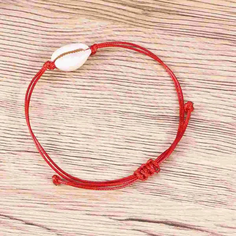 Charmarmband 1pc enkel handstickad skalarmband mode vackert för kvinnlig damälskare kvinnlig dekor röd beige