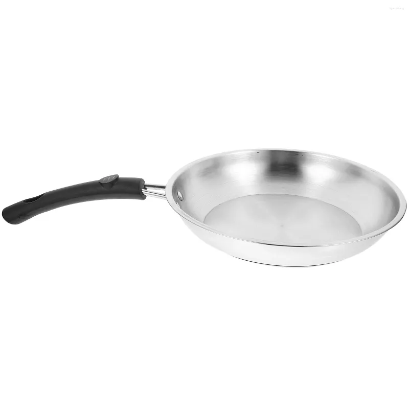 Pans Stainless Steel Saucepan Flat Bottom Frying Rounded Non-stick Cooking Utensils No-stick Home Wok