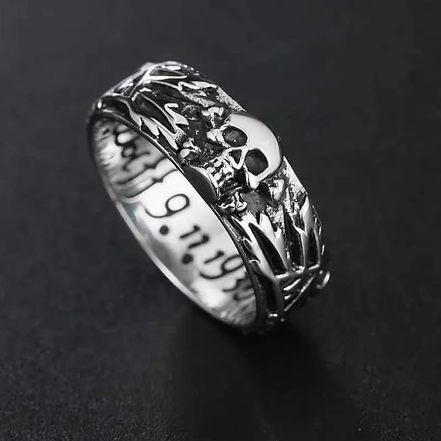 Cluster Rings Stainless Steel Men Domineering Skull Devil Punk Gothic Simple For Biker Male Boy Jewelry Creativity Gift Whole 250w