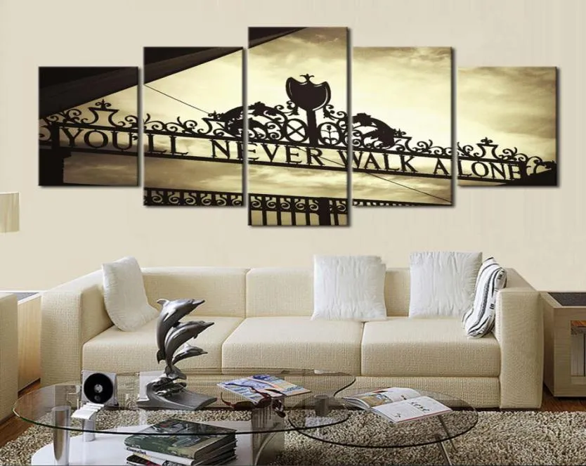 5 Piece Anfield Stadium Print Modern Canvas Painting Decoration Home Wall Pictures for Kitchen No Frame5104283