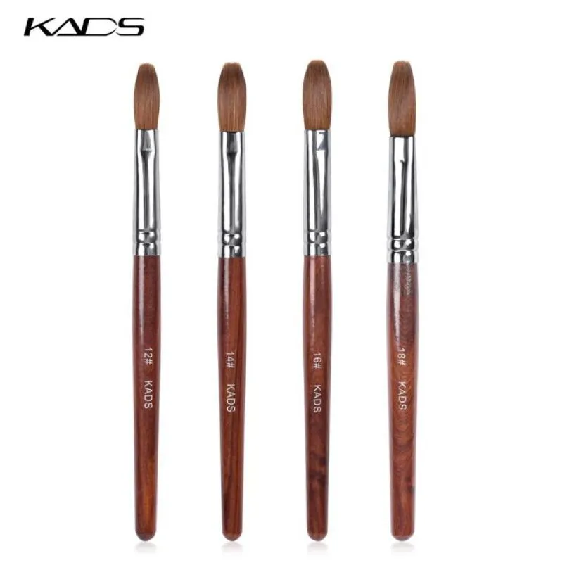 Acrylic Nail Art Brush 100 Kolinsky Sable Pen Red Wood Round Flat Acrylic Brush for Nail Art for Gel Builder Tool9184679