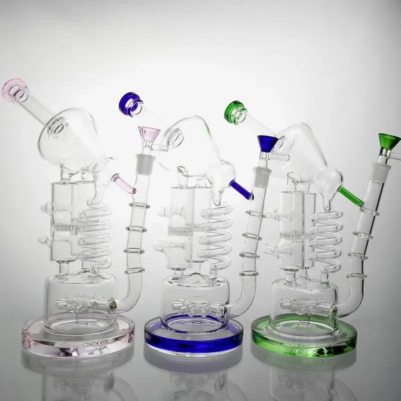 Bong Dab Rig Pink Big Hoahs Glass Water Bongs Bubbler Recyclerglass Water Rury Wysoka jakość ZZ