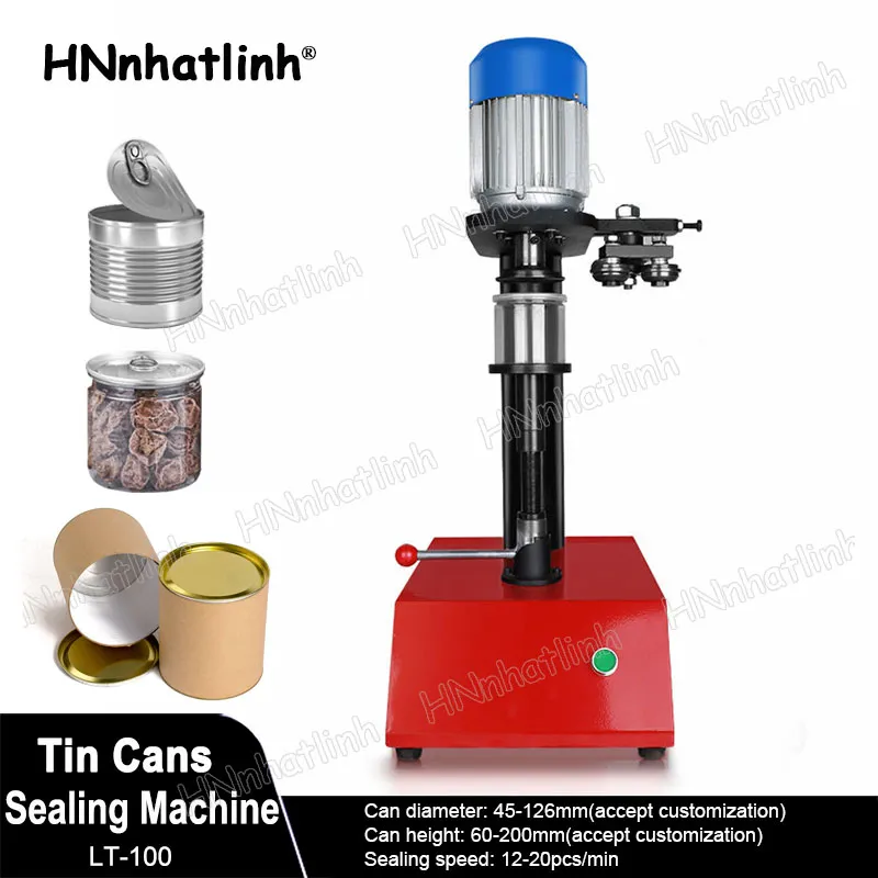 370W Manual Electric Tin Sealing Machine Zip-top Can Sealer Plastic Jar Capping Canning Machine Aluminum Tin Can Food Jar Capper LT200