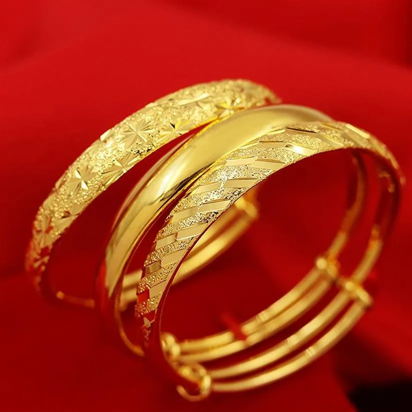 Justerbar storlek kvinnor armband armband hög kvalitet 24k gult guldpläterade stjärna armband armband för kvinnor för bröllopsfest2064
