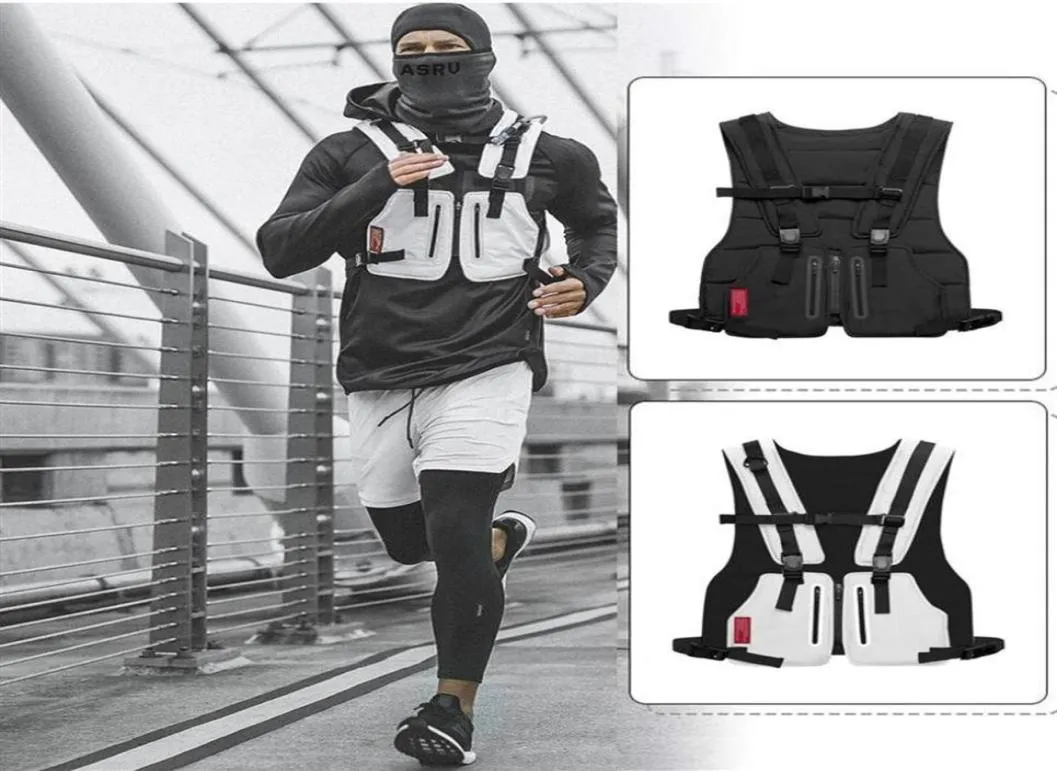 Funzione Gilet tattico Street Style Pettorale Gilet Outdoor Hip Hop Sport Fitness Uomo Top riflettente Gilet da pesca da ciclismo Rig Phon5080195