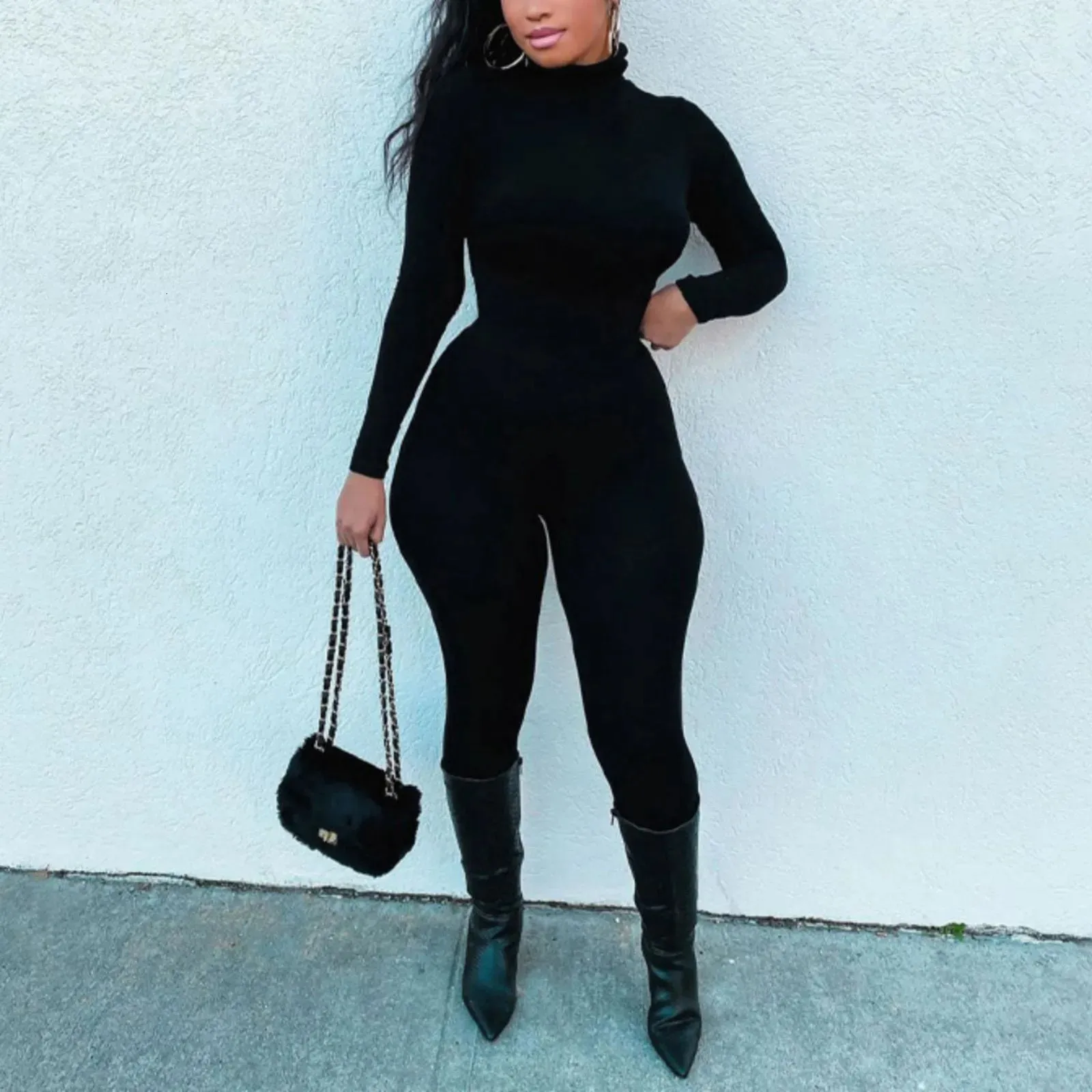Sexy black turtleneck deals