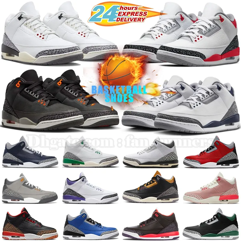 3S Jumpman 3 Basketball Shoe Basket Midnight Navy Fear Pack bianco Cement Palomino Medellin Sunset Off Noir Wizards Fire Fire Red Pine Green Racer Blue Men Trainer Domen Sneaker