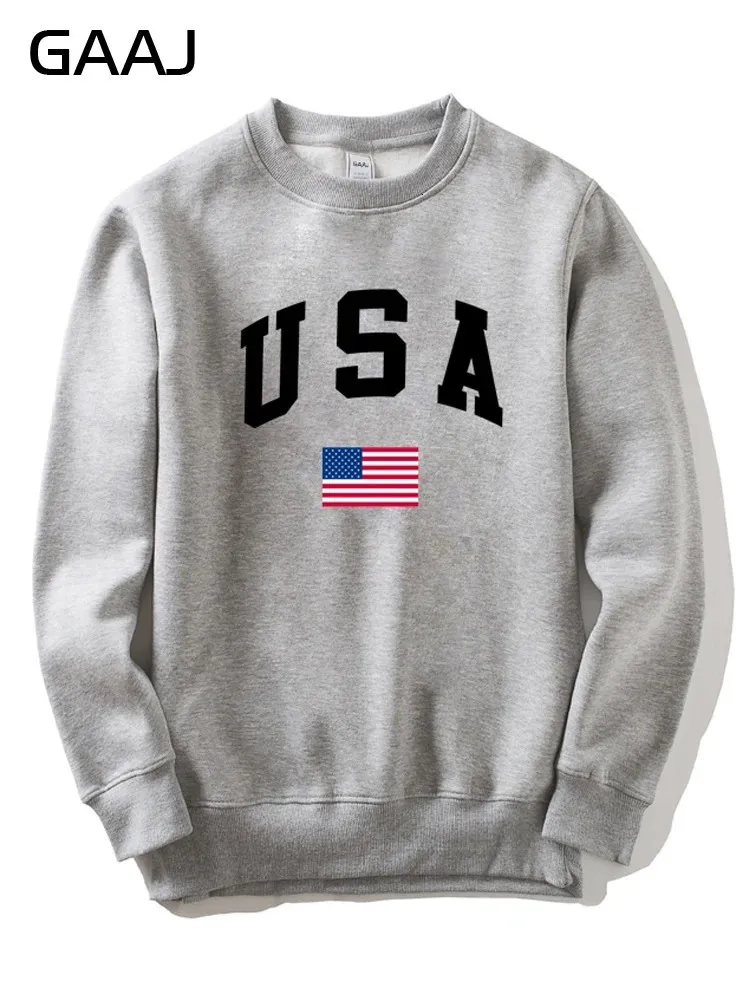 GAAJ USA Amerika Vlag Mannen Womene Sweatshirt Casual Printe Fleece Man Katoen Homme Vrouw Dikke Sweatshirts Merk Kleding 231227