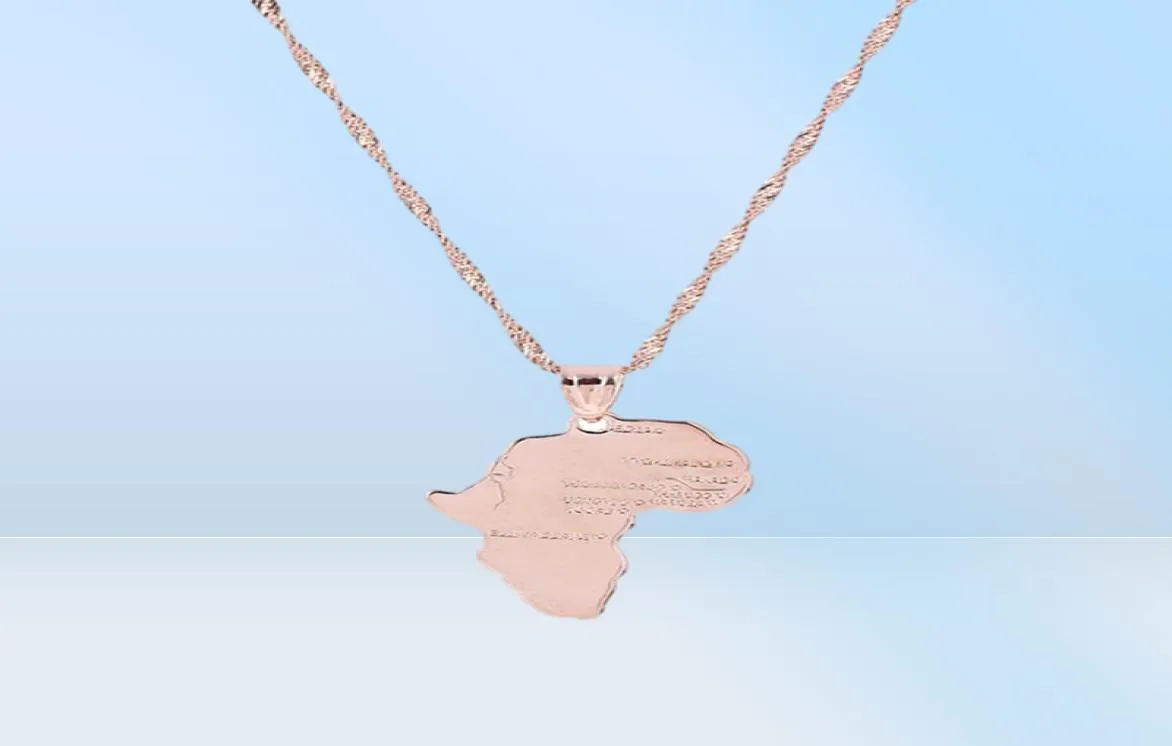 Srebrna Rose Gold Africa Map Mapa Naszyjnik Hip Hip Jewellerka Mapa Afryki9773716