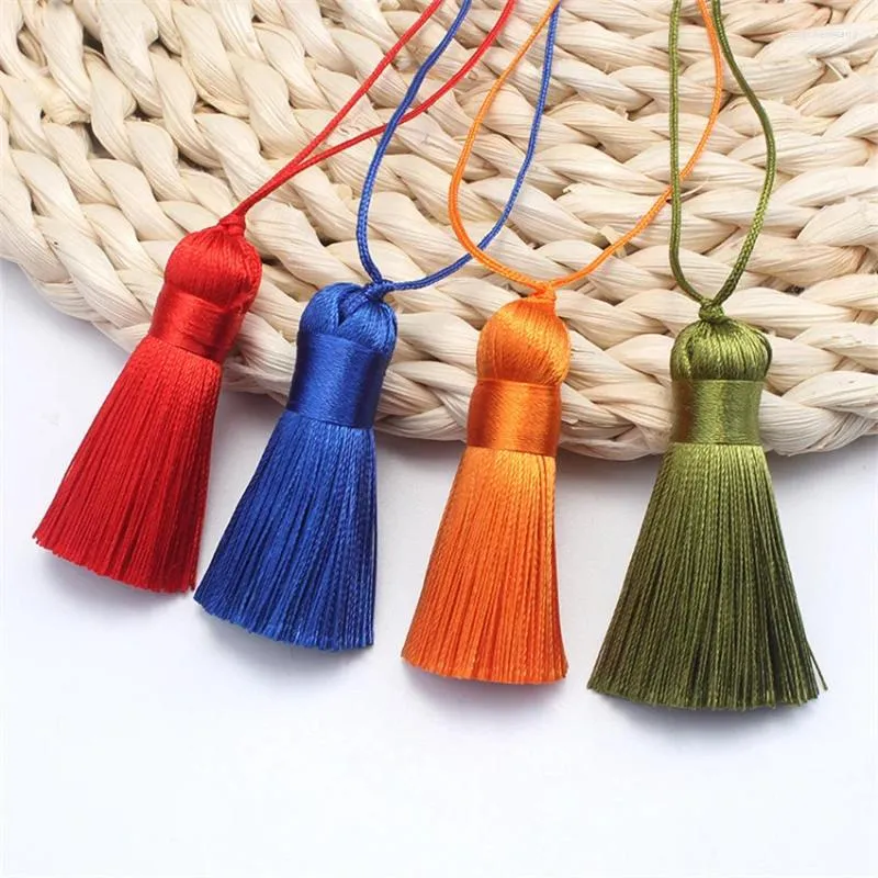 Sleutelhangers 10 stks 5 cm Polyester Zijde Kwastje Fringe Kwasten Trim Fring Voor Naaien Gordijnen Accessoires DIY Ambachten Sieraden Maken