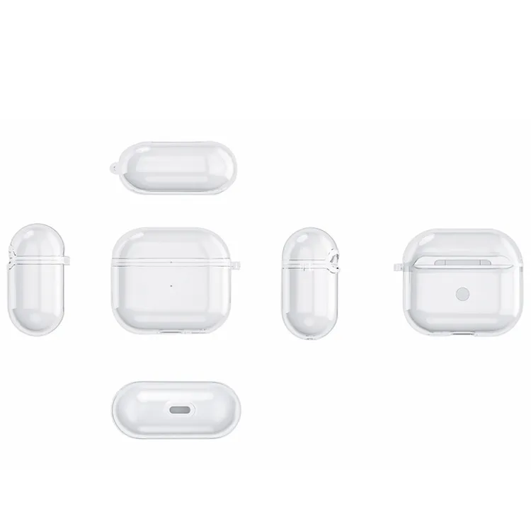 För AirPods Pro Air Pods 3 Airpod 2 Hörlurtillbehör Solid transparent TPU Söt skyddande hörlurskåpa Apple Wireless Charging Box stockproof Case