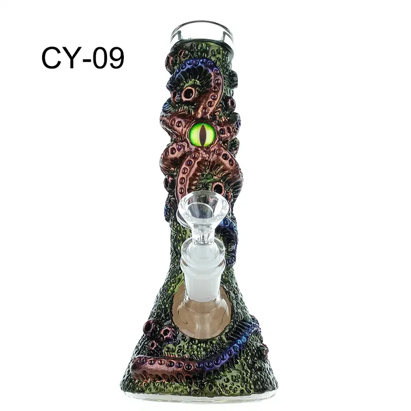 10 Inches Glass Beaker Bong Hookahs Huggy Wuggy Granny Monster Horror Games Funny Octopus Dab Rigs Playtime Ice Catcher Water Pipe Dry Herb Glass Rig Heady Halloween