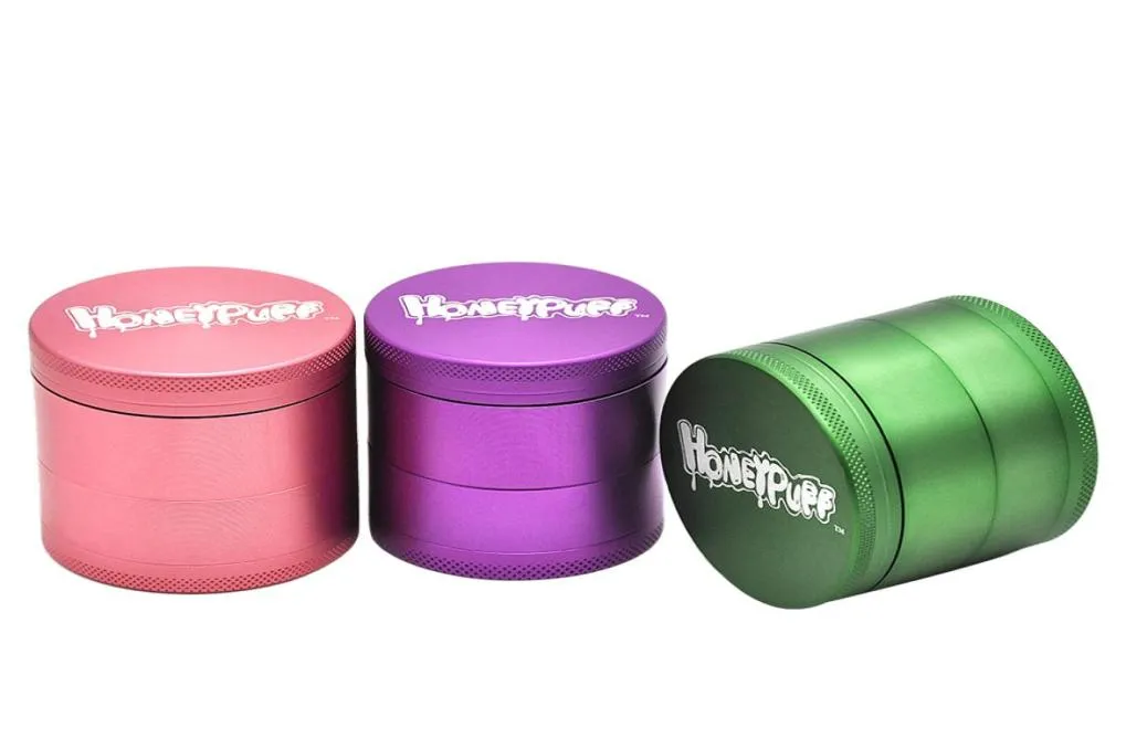 Hauteur de 63 mm 4Layers Groove GrindingquothoneyPuffquotlogo Herb Grinder en aluminium With Gift Box Crusher 3 couleurs disponible7366639