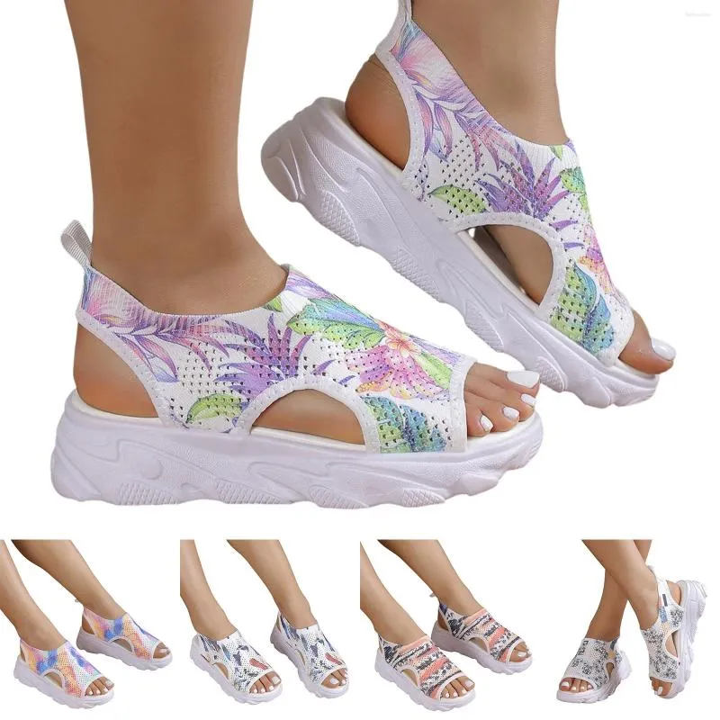 s Sandals Oversized Sports Summer Thick Sole Woven Soft Casual Flat Bottomed Hollowed Out for Women Size 11ww Sandal Overized Sport Caual