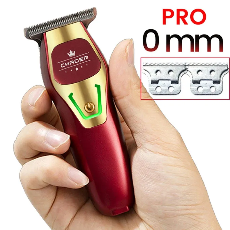 Kraftfull professionell hårtrimmer Män 0 mm T Blad Electric Clipper Rechargeble Barber Haircut Machine Beard Shaver 231225