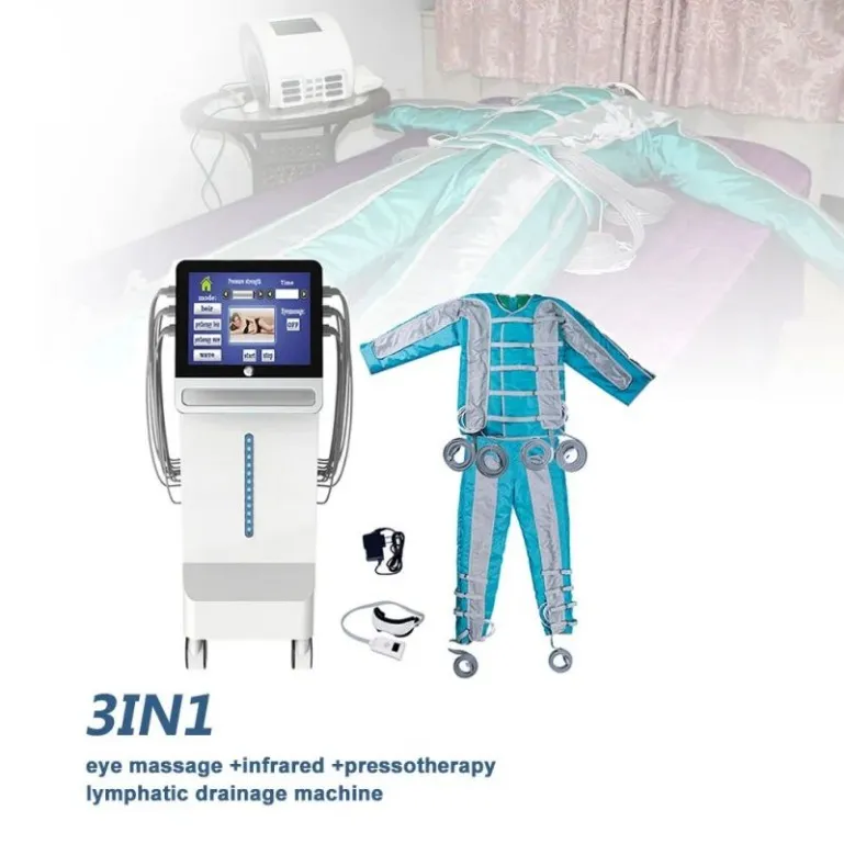 Afslankmachine Pressotherapie Lymfedrainage Afslankmachine 3 in 1 Infraroodtechnologie Luchtdruk Ogen Massager Lichaamsdetox en met
