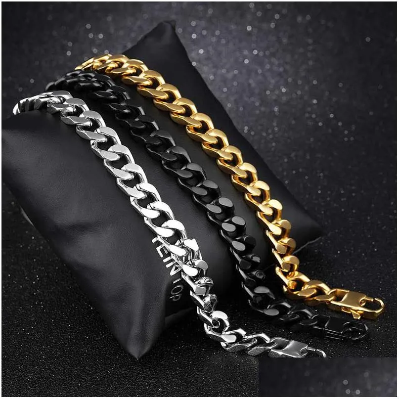 Bijoux Titane Acier Serpent Chaîne Bracelet Hip Hop Inoxydable Lien Cubain Bracelets Pour Femmes Hommes Drop Livraison Bébé, Enfants Materni Dhdyt