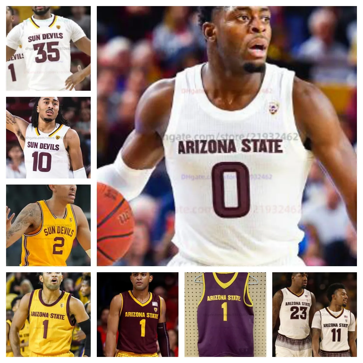 Customzied College Sun Devils Basketball Jersey Custom nome name № Мужчины Женские молодежные трикотажные изделия все сшиты