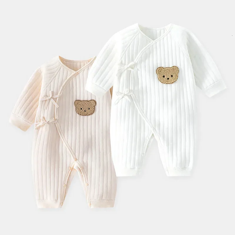 Langarm Baby Casual Overalls Jungen Mädchen Kleinkind Rompers Cotton Bebe Jumpsuit Kleidung Outfits Weicher Pyjama 231227