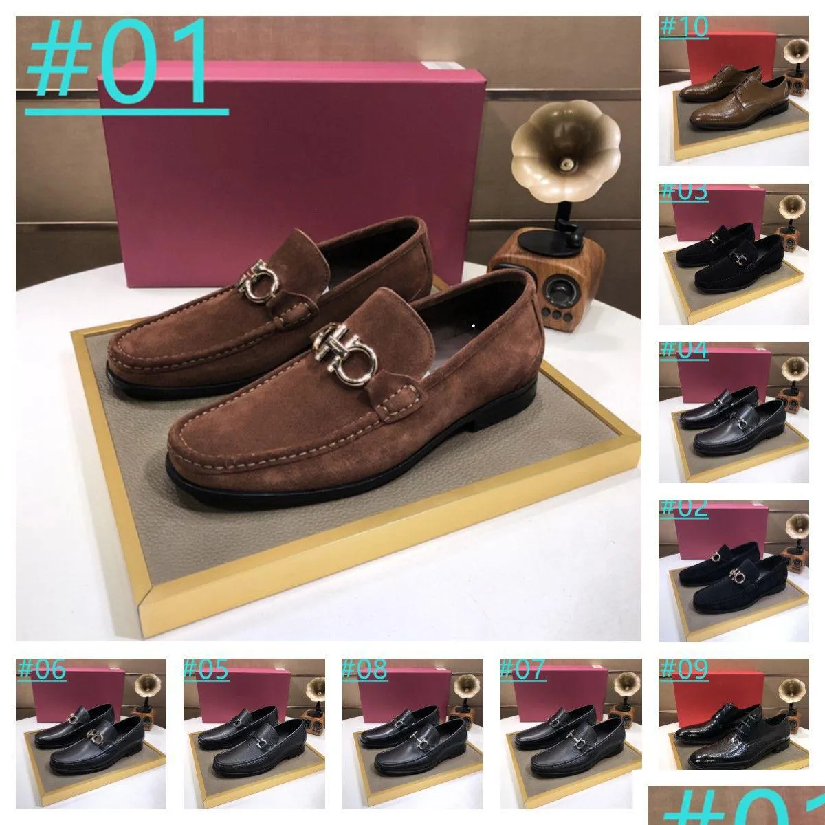 22 Stijl Litalian Desgin Luxe Lederen Schoenen Mannen Loafers Casual Jurk Merk Zachte Man Mocassins Comfort Slip Op Flats Boot drop Deli Dhgvf