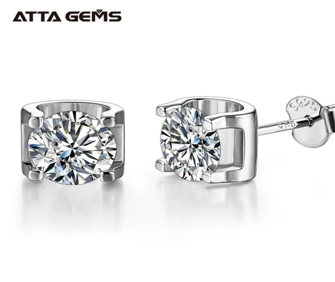 Silver 925 50mm 05CT Diamond Earrings Wedding Jewelry Women Earring Stud Sterling 925 Round 2106168275298