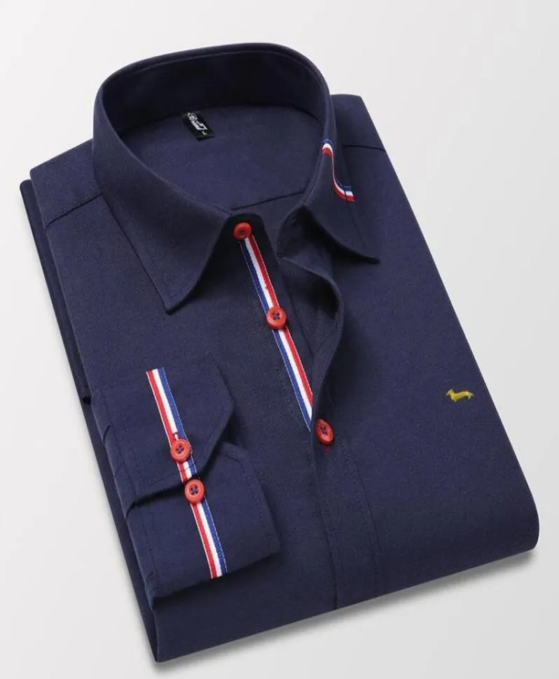 Men039S 캐주얼 셔츠 가을 남성 청바지 100cotton 자수 긴 소매 Harmont 셔츠 패션 슬림 한 Slim Fit Blaine Shirtsmen039S9255626