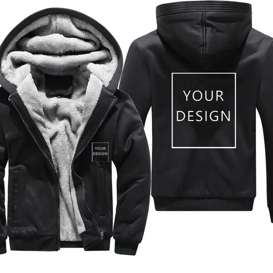 Your OWN Design windbreak coat men Brand /Picture Custom DIY print warm hoodie thick causal winter Jacket hoody men clothes 231228