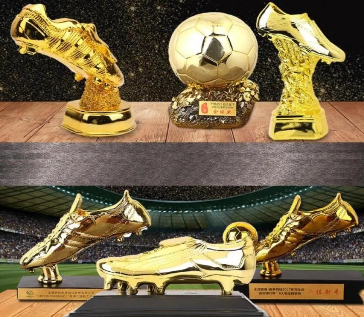 Trofeo stivale in resina Coppa del mondo C League Premier nave trofeo stivale dorato calcio per fan Regali o souvenir4586784