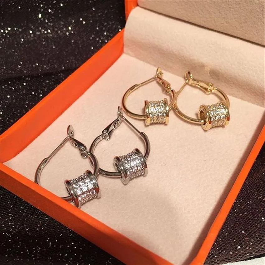 Fonkelende zirkonia diamant ronde kleine hoepel oorbellen mode luxe designer clip op oorbellen voor vrouw meisjes S925 post236W