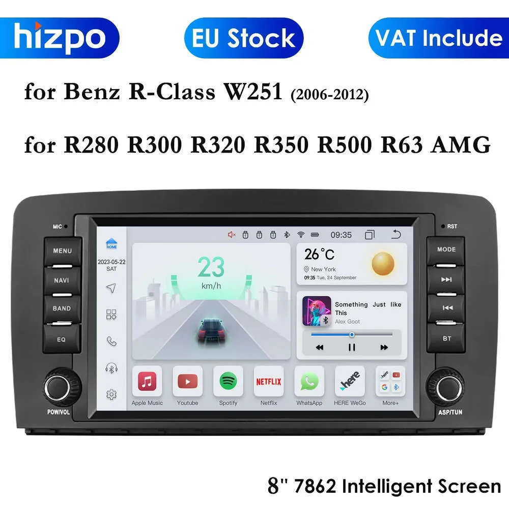 Carplay 4G 7" 7862 2din Android Autoradio für Mercedes Benz R-Klasse W251 2006-2012 R280 R300 R320 R350 R500 R63 AMG Navi GPS DSP