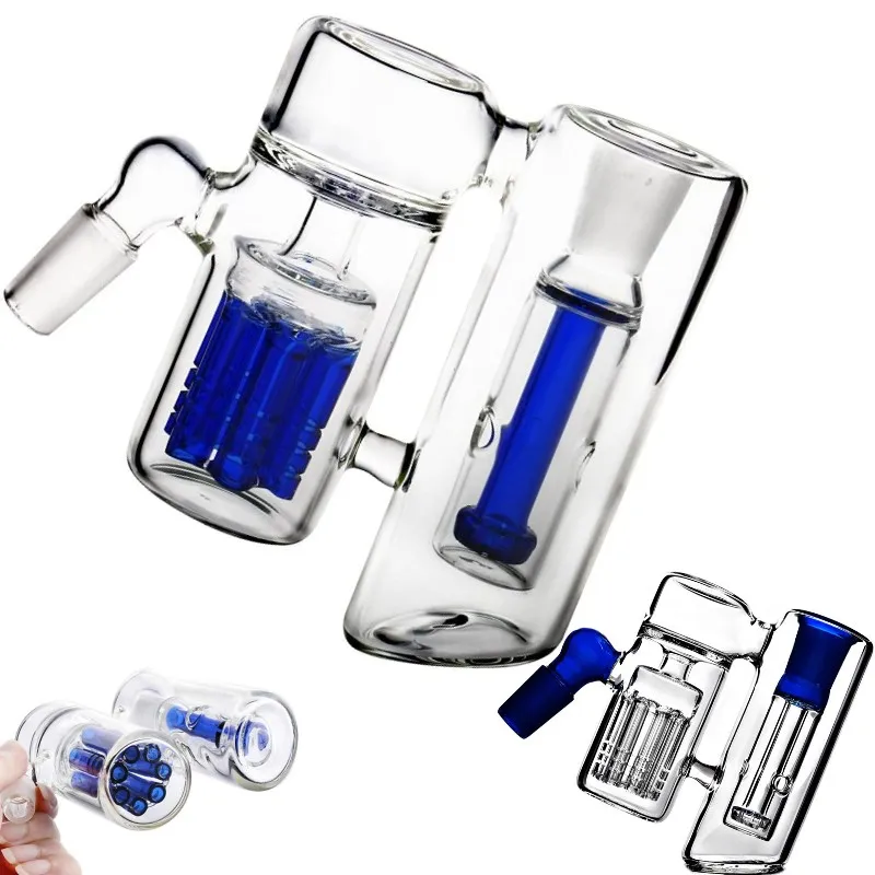 14mm Honeycomb Ash catcher 18 mm joints green blue clear ash catchers cheap thick bubbler for bong pipes hookahs