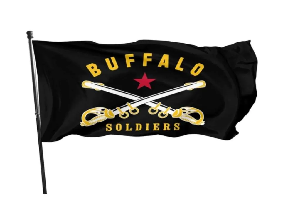 Buffalo Soldier America History 3039 x 5039 pés Bandeiras Banners de celebração ao ar livre 100D poliéster de alta qualidade com latão Gromm3197444