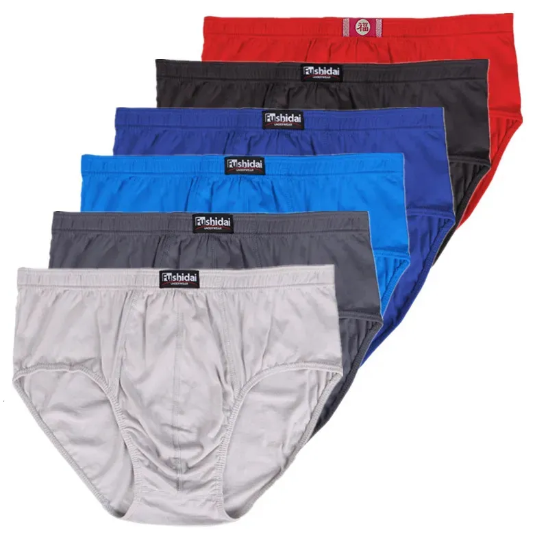 6 st stora storlekar stora underkläder för män underbyxor bomulls andningsbara pojkar trosor undies manliga shorts knickers 6xl 7xl 8xl 231228