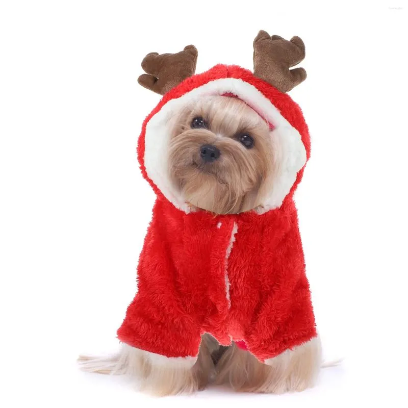 Vêtements pour chiens, chiot, élan, sweat à capuche, vêtements pour animaux de compagnie, Costume de noël, Cool, mignon, Cosplay (rouge Xs)