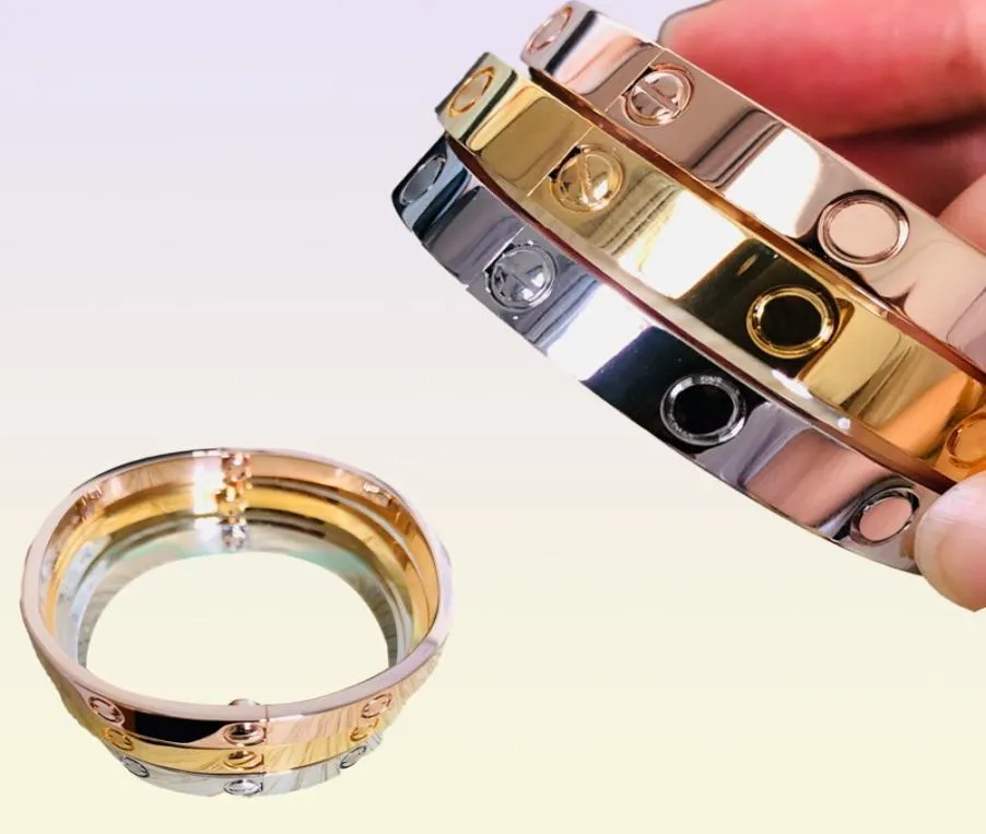 série de bracelets d'amour en or véritable or 18 carats ne se fanent jamais taille 1619 avec boîte de comptoir cericate luxe officiel de la plus haute qualité 8896719